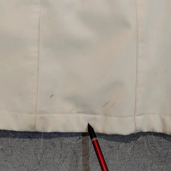 Marika Women's White Long Sleeve Zippered Belted Trench Coat NWOT Size  Large - Picture 14 of 16